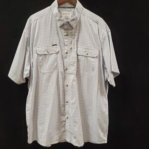 Poncho Mens Short Sleeve Pearl Snap Western Shirt Size XXL Plaid Regular Fit